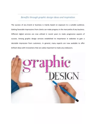 Benefits through graphic design ideas and inspiration