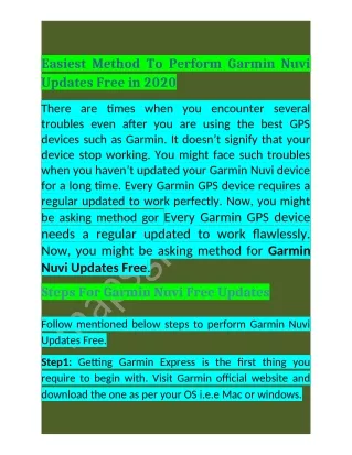 call  1-800-368-9412 Garmin Nuvi Updates Free