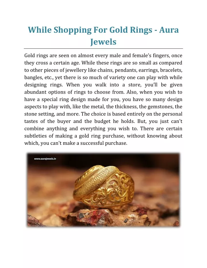 while shopping for gold rings aura jewels
