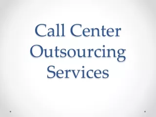 call center outsourcing services