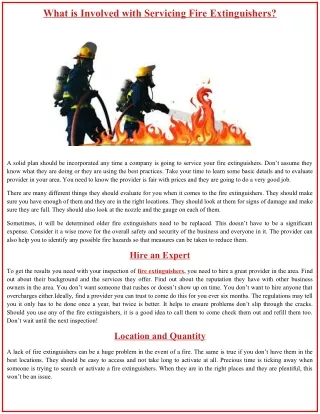 What is Involved with Servicing Fire Extinguishers?