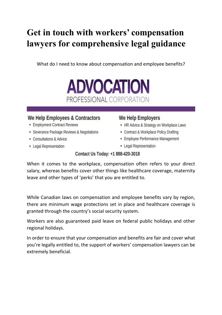 get in touch with workers compensation lawyers