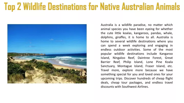 top 2 wildlife destinations for native australian