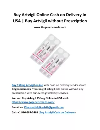 Buy Artvigil Online Cash on Delivery in USA | Buy Artvigil without Prescription