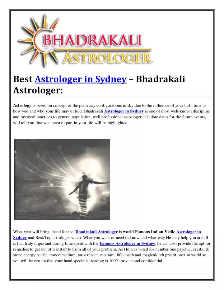 best astrologer in sydney bhadrakali astrologer