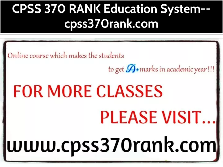 cpss 370 rank education system cpss370rank com