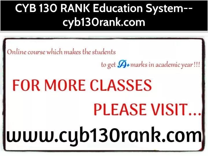 cyb 130 rank education system cyb130rank com
