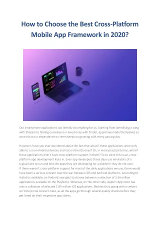 how to choose the best cross platform mobile
