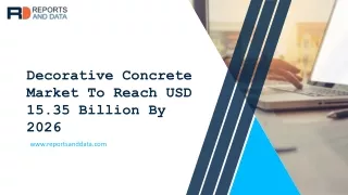 Decorative Concrete Market Application To 2027