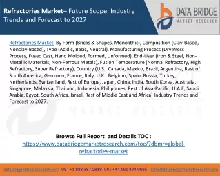 Refractories Market– Future Scope, Industry Trends and Forecast to 2027