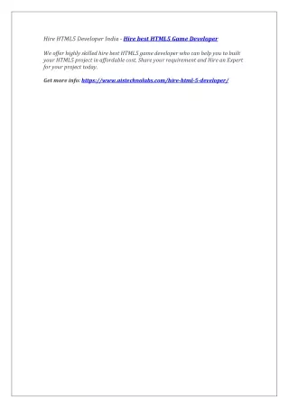 hire html5 developer india hire best html5 game