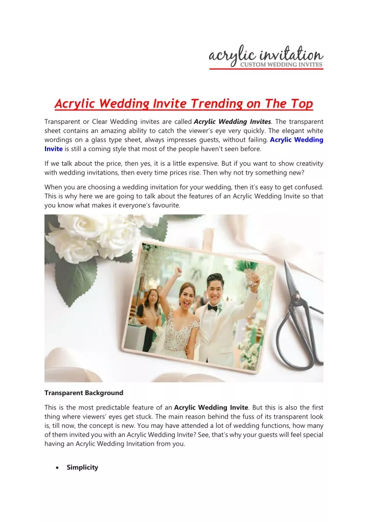 acrylic wedding invite trending on the top