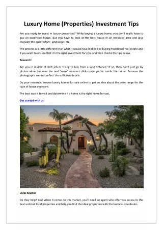 Scottsdale - Arizona Golf Course Real Estate Communities Luxury Homes