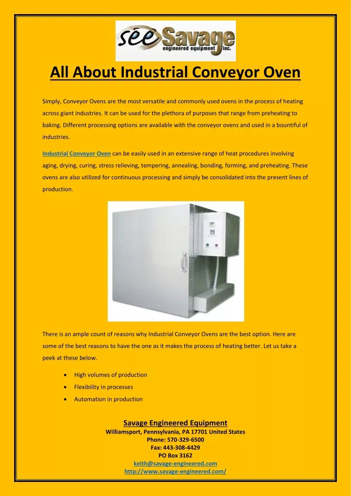 all about industrial conveyor oven