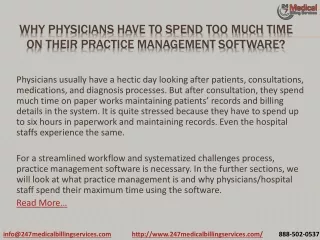 why physicians have to spend too much time