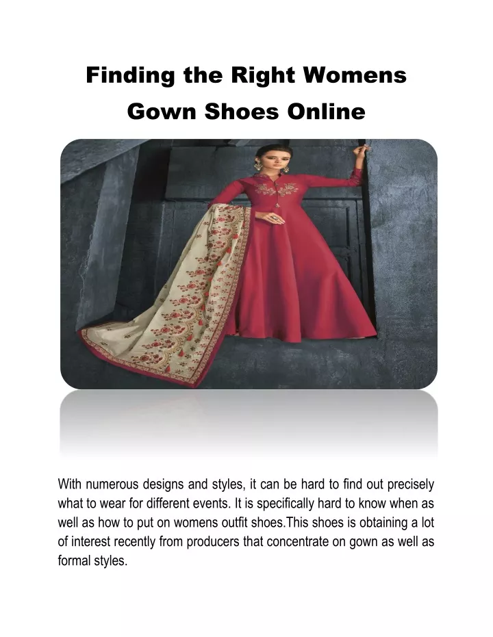 finding the right womens gown shoes online