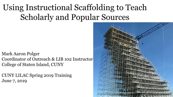 using instructional scaffolding to teach