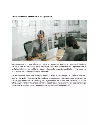 responsibilities of an administrator