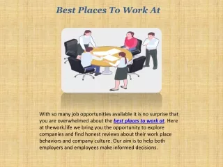Best Places To Work At