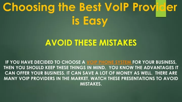 choosing the best voip provider is easy