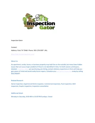 Inspection Gator