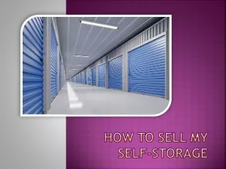 how to sell my self storage