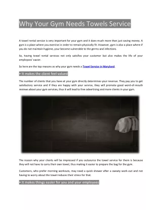 why your gym needs towels service