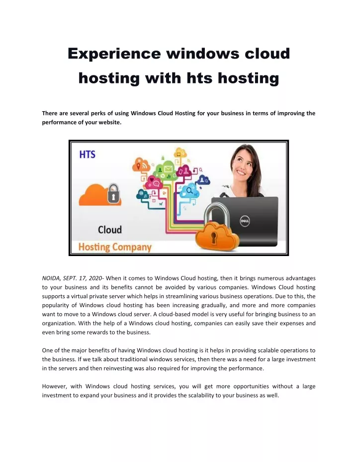 experience windows cloud hosting with hts hosting
