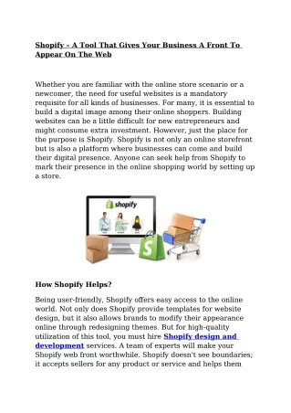 shopify a tool that gives your business a front