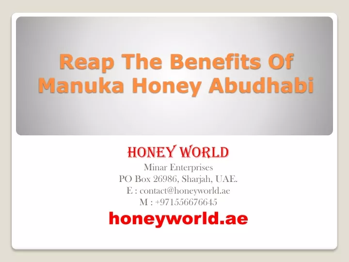 reap the benefits of manuka honey abudhabi