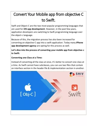 convert your mobile app from objective c convert