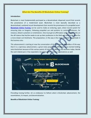 what are the benefits of blockchain online