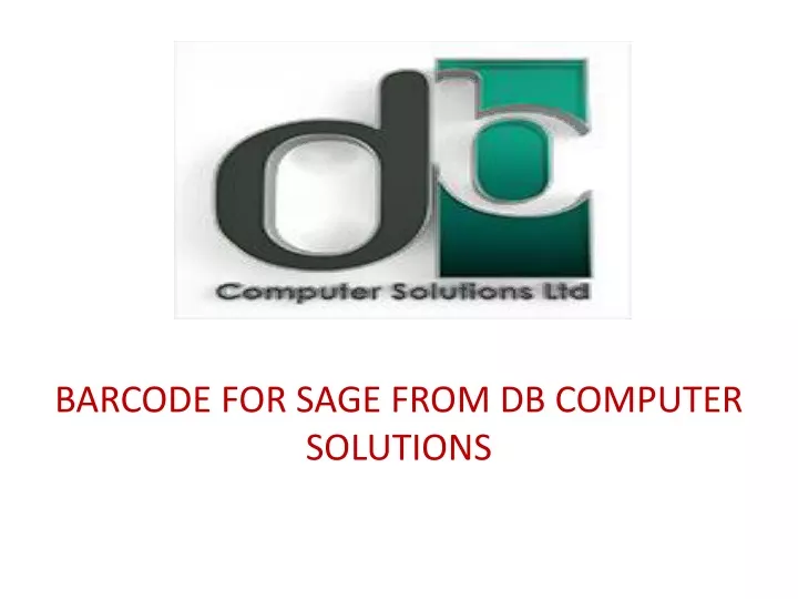 barcode for sage from db computer solutions