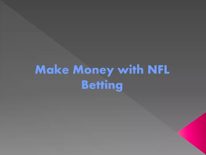 make money with nfl betting