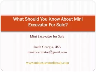 what should you know about mini excavator for sale