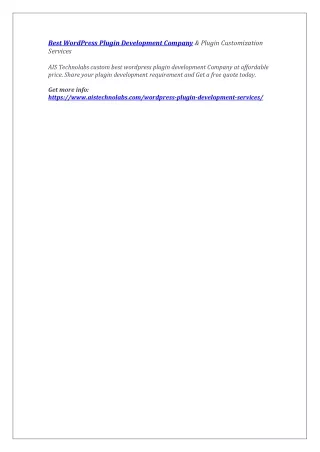 best wordpress plugin development company plugin