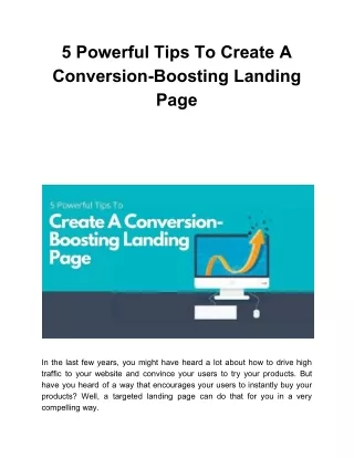 5 powerful tips to create a conversion boosting