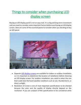 things to consider when purchasing led things