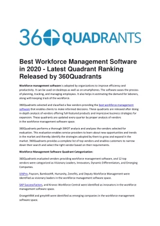 Best Workforce Management Software in 2020