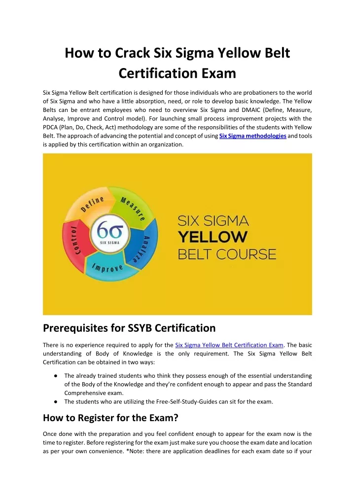 how to crack six sigma yellow belt certification
