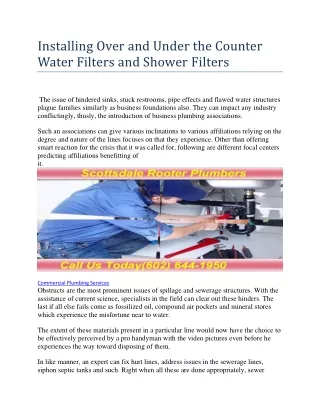 installing over and under the counter water