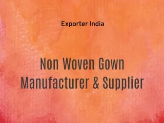 Non Woven Gown Manufacturer & Supplier
