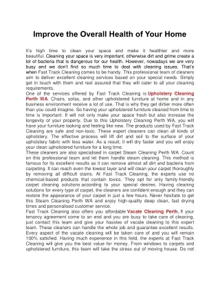 Improve the Overall Health of Your Home