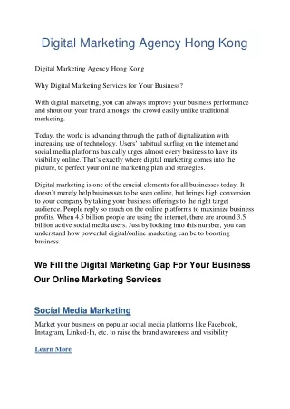 Digital Marketing Agency Hong Kong | Best Services | RedMountain Asia