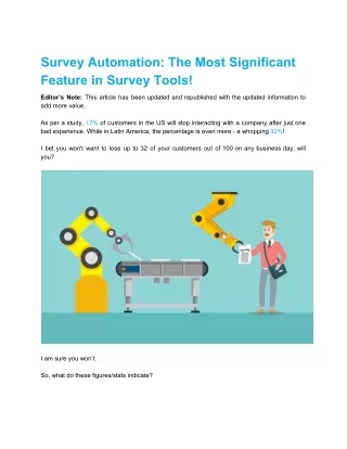 survey automation the most significant feature