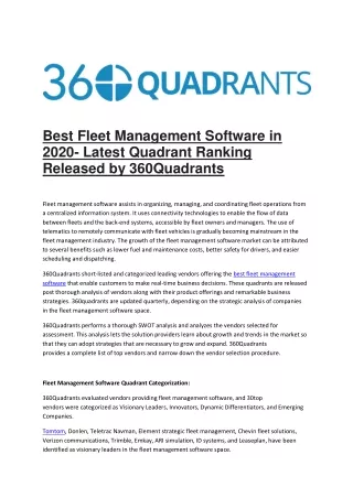 Best Fleet Management Software in 2020