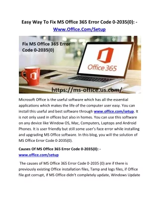 easy way to fix ms office 365 error code 0 2035