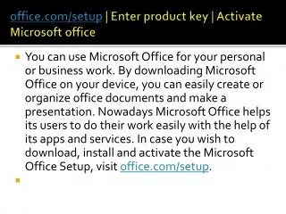 office com setup enter product key activate microsoft office