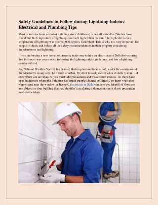 Safety Guidelines to Follow during Lightning Indoor: Electrical and Plumbing Tips