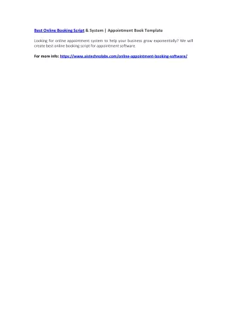 best online booking script system appointment